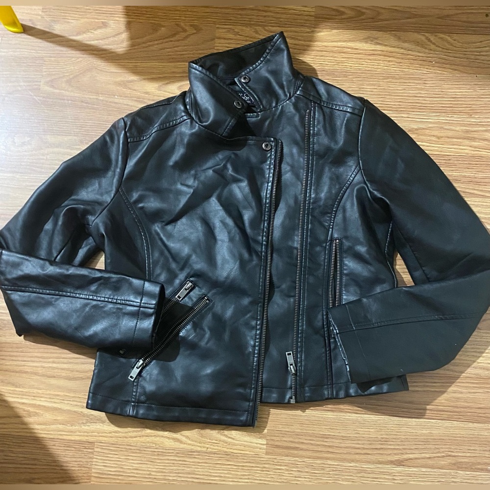Women's Black Faux Leather Jacket